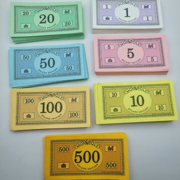 Monopoly Deluxe Edition Replacement Money Dollars 1995 Vintage Craft Scrapbook - Picture 2 of 9